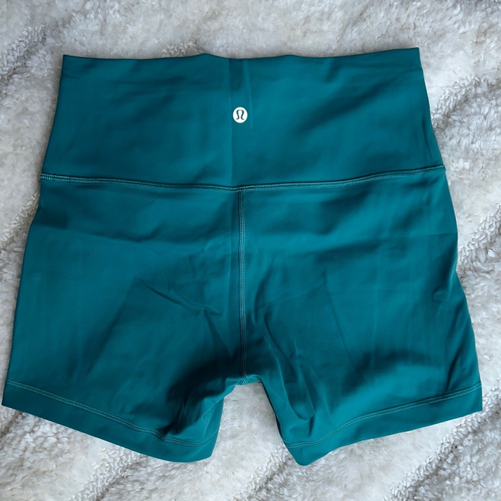 lululemon athletica Align Teal Athletic Shorts High-Waisted Stretch size 8